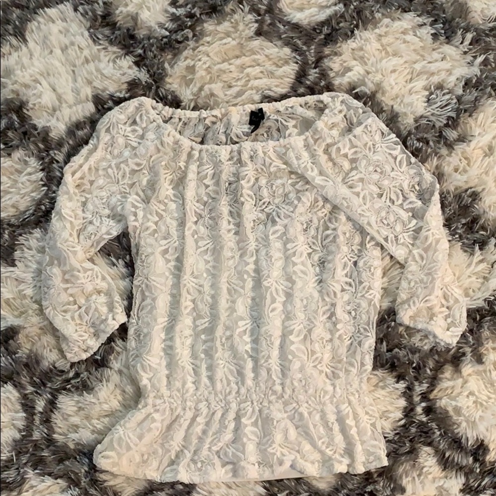 Women’s lace top with attached camisole